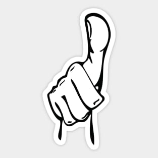 Cartoon Hand Thumbs Up Symbol Sticker